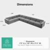 imageNovilla 1177 Modular Sectional Sofa No Assembly Cloud Sectional Couch with Smarts Coil Support Chenille Fabric U Shape Boneless Couch for Living Room Apartment Dark Gray 3 Seat w 2 OttomanDark Gray