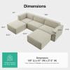 imageNovilla 1177 Modular Sectional Sofa No Assembly Cloud Sectional Couch with Smarts Coil Support Chenille Fabric U Shape Boneless Couch for Living Room Apartment Dark Gray 3 Seat w 2 OttomanBeige