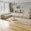 imageNovilla 1177 Modular Sectional Sofa No Assembly Cloud Sectional Couch with Smarts Coil Support Chenille Fabric U Shape Boneless Couch for Living Room Apartment Dark Gray 3 Seat w 2 OttomanBeige
