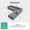 imageNovilla 1177 Modular Sectional Sofa No Assembly Cloud Sectional Couch with Smarts Coil Support Chenille Fabric U Shape Boneless Couch for Living Room Apartment Dark Gray 3 Seat w 2 OttomanDark Gray