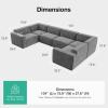 imageNovilla 1177 Modular Sectional Sofa No Assembly Cloud Sectional Couch with Smarts Coil Support Chenille Fabric U Shape Boneless Couch for Living Room Apartment Dark Gray 3 Seat w 2 OttomanDark Gray