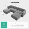 imageNovilla 1177 Modular Sectional Sofa No Assembly Cloud Sectional Couch with Smarts Coil Support Chenille Fabric U Shape Boneless Couch for Living Room Apartment Dark Gray 3 Seat w 2 OttomanDark Gray