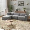 imageNovilla 1177 Modular Sectional Sofa No Assembly Cloud Sectional Couch with Smarts Coil Support Chenille Fabric U Shape Boneless Couch for Living Room Apartment Dark Gray 3 Seat w 2 OttomanDark Gray