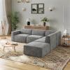 imageNovilla 1177 Modular Sectional Sofa No Assembly Cloud Sectional Couch with Smarts Coil Support Chenille Fabric U Shape Boneless Couch for Living Room Apartment Dark Gray 3 Seat w 2 OttomanDark Gray