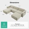 imageNovilla 1177 Modular Sectional Sofa No Assembly Cloud Sectional Couch with Smarts Coil Support Chenille Fabric U Shape Boneless Couch for Living Room Apartment Dark Gray 3 Seat w 2 OttomanBeige