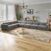 imageNovilla 1177 Modular Sectional Sofa No Assembly Cloud Sectional Couch with Smarts Coil Support Chenille Fabric U Shape Boneless Couch for Living Room Apartment Dark Gray 3 Seat w 2 OttomanDark Gray