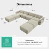 imageNovilla 1177 Modular Sectional Sofa No Assembly Cloud Sectional Couch with Smarts Coil Support Chenille Fabric U Shape Boneless Couch for Living Room Apartment Dark Gray 3 Seat w 2 OttomanBeige