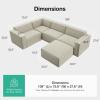 imageNovilla 1177 Modular Sectional Sofa No Assembly Cloud Sectional Couch with Smarts Coil Support Chenille Fabric U Shape Boneless Couch for Living Room Apartment Dark Gray 3 Seat w 2 OttomanBeige