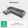 imageNovilla 1177 Modular Sectional Sofa No Assembly Cloud Sectional Couch with Smarts Coil Support Chenille Fabric U Shape Boneless Couch for Living Room Apartment Dark Gray 3 Seat w 2 OttomanDark Gray
