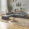 imageNovilla 1177 Modular Sectional Sofa No Assembly Cloud Sectional Couch with Smarts Coil Support Chenille Fabric U Shape Boneless Couch for Living Room Apartment Dark Gray 3 Seat w 2 OttomanDark Gray