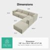imageNovilla 1177 Modular Sectional Sofa No Assembly Cloud Sectional Couch with Smarts Coil Support Chenille Fabric U Shape Boneless Couch for Living Room Apartment Dark Gray 3 Seat w 2 OttomanBeige