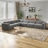 imageNovilla 1177 Modular Sectional Sofa No Assembly Cloud Sectional Couch with Smarts Coil Support Chenille Fabric U Shape Boneless Couch for Living Room Apartment Dark Gray 3 Seat w 2 OttomanDark Gray