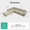 imageNovilla 1177 Modular Sectional Sofa No Assembly Cloud Sectional Couch with Smarts Coil Support Chenille Fabric U Shape Boneless Couch for Living Room Apartment Dark Gray 3 Seat w 2 OttomanBeige