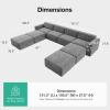 imageNovilla 1177 Modular Sectional Sofa No Assembly Cloud Sectional Couch with Smarts Coil Support Chenille Fabric U Shape Boneless Couch for Living Room Apartment Dark Gray 3 Seat w 2 OttomanDark Gray