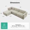 imageNovilla 1177 Modular Sectional Sofa No Assembly Cloud Sectional Couch with Smarts Coil Support Chenille Fabric U Shape Boneless Couch for Living Room Apartment Dark Gray 3 Seat w 2 OttomanBeige