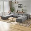 imageNovilla 1177 Modular Sectional Sofa No Assembly Cloud Sectional Couch with Smarts Coil Support Chenille Fabric U Shape Boneless Couch for Living Room Apartment Dark Gray 3 Seat w 2 OttomanDark Gray