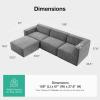 imageNovilla 1177 Modular Sectional Sofa No Assembly Cloud Sectional Couch with Smarts Coil Support Chenille Fabric U Shape Boneless Couch for Living Room Apartment Dark Gray 3 Seat w 2 OttomanDark Gray