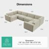 imageNovilla 1177 Modular Sectional Sofa No Assembly Cloud Sectional Couch with Smarts Coil Support Chenille Fabric U Shape Boneless Couch for Living Room Apartment Dark Gray 3 Seat w 2 OttomanBeige
