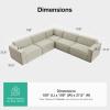 imageNovilla 1177 Modular Sectional Sofa No Assembly Cloud Sectional Couch with Smarts Coil Support Chenille Fabric U Shape Boneless Couch for Living Room Apartment Dark Gray 3 Seat w 2 OttomanBeige