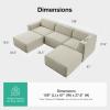 imageNovilla 1177 Modular Sectional Sofa No Assembly Cloud Sectional Couch with Smarts Coil Support Chenille Fabric U Shape Boneless Couch for Living Room Apartment Dark Gray 3 Seat w 2 OttomanBeige