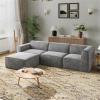 imageNovilla 1177 Modular Sectional Sofa No Assembly Cloud Sectional Couch with Smarts Coil Support Chenille Fabric U Shape Boneless Couch for Living Room Apartment Dark Gray 3 Seat w 2 OttomanDark Gray