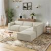 imageNovilla 1177 Modular Sectional Sofa No Assembly Cloud Sectional Couch with Smarts Coil Support Chenille Fabric U Shape Boneless Couch for Living Room Apartment Dark Gray 3 Seat w 2 OttomanBeige