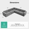 imageNovilla 1177 Modular Sectional Sofa No Assembly Cloud Sectional Couch with Smarts Coil Support Chenille Fabric U Shape Boneless Couch for Living Room Apartment Dark Gray 3 Seat w 2 OttomanDark Gray