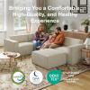 imageNovilla 1177 Modular Sectional Sofa No Assembly Cloud Sectional Couch with Smarts Coil Support Chenille Fabric U Shape Boneless Couch for Living Room Apartment Dark Gray 3 Seat w 2 OttomanBeige