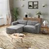 imageNovilla 1177 Modular Sectional Sofa No Assembly Cloud Sectional Couch with Smarts Coil Support Chenille Fabric U Shape Boneless Couch for Living Room Apartment Dark Gray 3 Seat w 2 OttomanDark Gray
