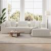 imageNovilla 106 Modular Sectional Sofa Modern Cloud Sectional Couch with Smarts Coil Support LShape Boneless Couch for Living Room Apartments Bedroom No Assembly Required 3 Seat w 1 OttomanBeige