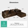 imageNovilla 106 Modular Sectional Sofa Modern Cloud Sectional Couch with Smarts Coil Support LShape Boneless Couch for Living Room Apartments Bedroom No Assembly Required 3 Seat w 1 OttomanBrown