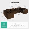 imageNovilla 106 Modular Sectional Sofa Modern Cloud Sectional Couch with Smarts Coil Support LShape Boneless Couch for Living Room Apartments Bedroom No Assembly Required 3 Seat w 1 OttomanBrown