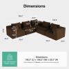 imageNovilla 106 Modular Sectional Sofa Modern Cloud Sectional Couch with Smarts Coil Support LShape Boneless Couch for Living Room Apartments Bedroom No Assembly Required 3 Seat w 1 OttomanBrown
