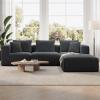 imageNovilla 106 Modular Sectional Sofa Modern Cloud Sectional Couch with Smarts Coil Support LShape Boneless Couch for Living Room Apartments Bedroom No Assembly Required 3 Seat w 1 OttomanDark Gray