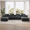 imageNovilla 106 Modular Sectional Sofa Modern Cloud Sectional Couch with Smarts Coil Support LShape Boneless Couch for Living Room Apartments Bedroom No Assembly Required 3 Seat w 1 OttomanDark Gray