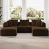 imageNovilla 106 Modular Sectional Sofa Modern Cloud Sectional Couch with Smarts Coil Support LShape Boneless Couch for Living Room Apartments Bedroom No Assembly Required 3 Seat w 1 OttomanBrown
