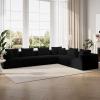 imageNovilla 106 Modular Sectional Sofa Modern Cloud Sectional Couch with Smarts Coil Support LShape Boneless Couch for Living Room Apartments Bedroom No Assembly Required 3 Seat w 1 OttomanBlack