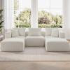 imageNovilla 106 Modular Sectional Sofa Modern Cloud Sectional Couch with Smarts Coil Support LShape Boneless Couch for Living Room Apartments Bedroom No Assembly Required 3 Seat w 1 OttomanBeige