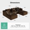 imageNovilla 106 Modular Sectional Sofa Modern Cloud Sectional Couch with Smarts Coil Support LShape Boneless Couch for Living Room Apartments Bedroom No Assembly Required 3 Seat w 1 OttomanBrown