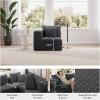 imageNovilla 106 Modular Sectional Sofa Modern Cloud Sectional Couch with Smarts Coil Support LShape Boneless Couch for Living Room Apartments Bedroom No Assembly Required 3 Seat w 1 OttomanDark Gray