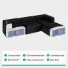 imageNovilla 106 Modular Sectional Sofa Modern Cloud Sectional Couch with Smarts Coil Support LShape Boneless Couch for Living Room Apartments Bedroom No Assembly Required 3 Seat w 1 OttomanBlack