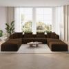 imageNovilla 106 Modular Sectional Sofa Modern Cloud Sectional Couch with Smarts Coil Support LShape Boneless Couch for Living Room Apartments Bedroom No Assembly Required 3 Seat w 1 OttomanBrown