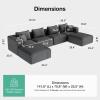 imageNovilla 106 Modular Sectional Sofa Modern Cloud Sectional Couch with Smarts Coil Support LShape Boneless Couch for Living Room Apartments Bedroom No Assembly Required 3 Seat w 1 OttomanDark Gray