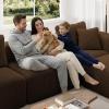 imageNovilla 106 Modular Sectional Sofa Modern Cloud Sectional Couch with Smarts Coil Support LShape Boneless Couch for Living Room Apartments Bedroom No Assembly Required 3 Seat w 1 OttomanBrown