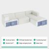 imageNovilla 106 Modular Sectional Sofa Modern Cloud Sectional Couch with Smarts Coil Support LShape Boneless Couch for Living Room Apartments Bedroom No Assembly Required 3 Seat w 1 OttomanBeige