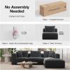 imageNovilla 106 Modular Sectional Sofa Modern Cloud Sectional Couch with Smarts Coil Support LShape Boneless Couch for Living Room Apartments Bedroom No Assembly Required 3 Seat w 1 OttomanDark Gray