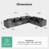 imageNovilla 106 Modular Sectional Sofa Modern Cloud Sectional Couch with Smarts Coil Support LShape Boneless Couch for Living Room Apartments Bedroom No Assembly Required 3 Seat w 1 OttomanDark Gray