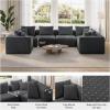 imageNovilla 106 Modular Sectional Sofa Modern Cloud Sectional Couch with Smarts Coil Support LShape Boneless Couch for Living Room Apartments Bedroom No Assembly Required 3 Seat w 1 OttomanDark Gray