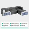 imageNovilla 106 Modular Sectional Sofa Modern Cloud Sectional Couch with Smarts Coil Support LShape Boneless Couch for Living Room Apartments Bedroom No Assembly Required 3 Seat w 1 OttomanDark Gray