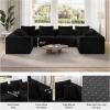 imageNovilla 106 Modular Sectional Sofa Modern Cloud Sectional Couch with Smarts Coil Support LShape Boneless Couch for Living Room Apartments Bedroom No Assembly Required 3 Seat w 1 OttomanBlack